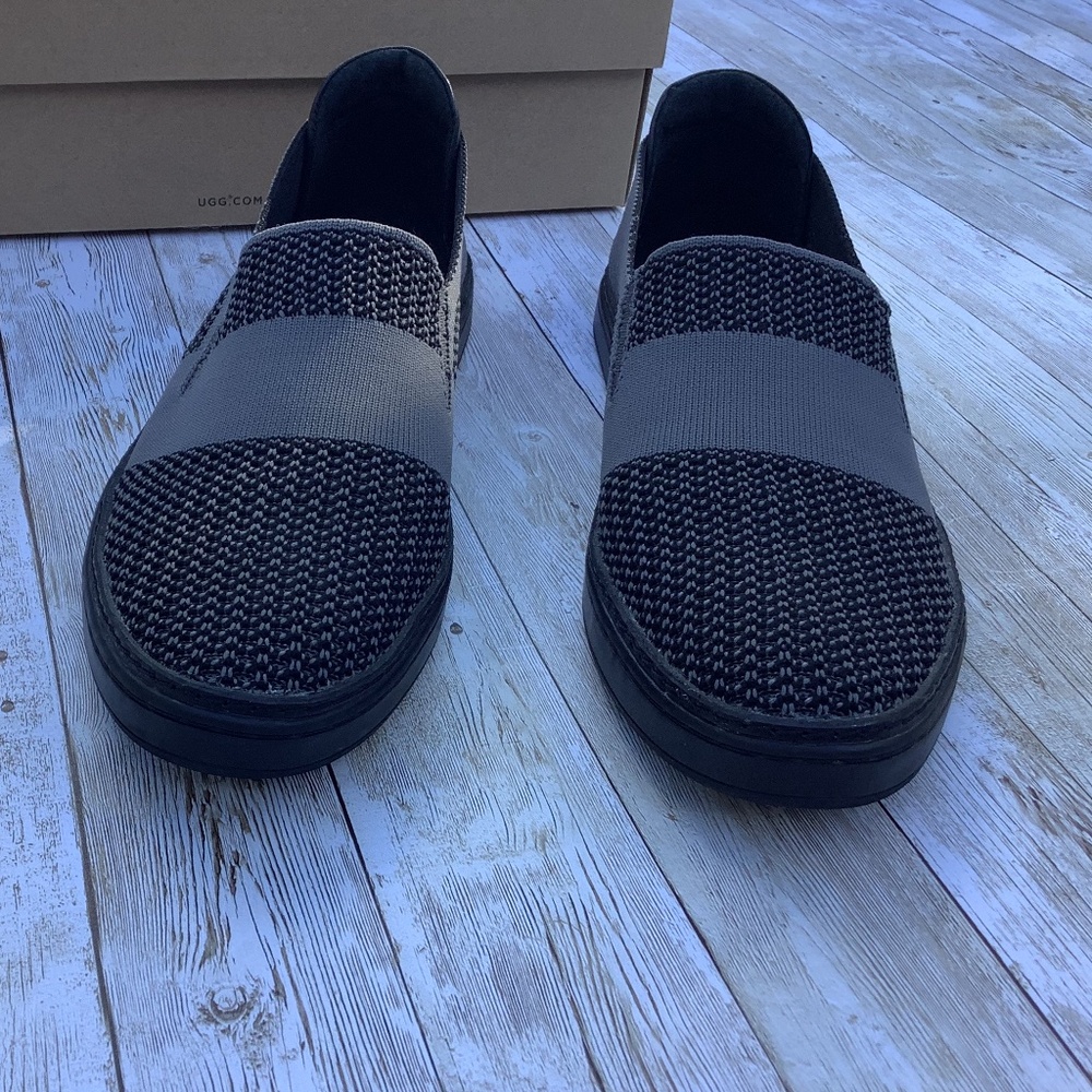 UGG Women's Sammy Slip On Black Gray Knit Hyper Weave Casual Sneakers Size 9.5 - Picture 4 of 13